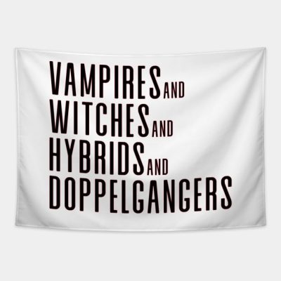 Vampires And Witches And Hybrids And Doppelgangers Tapestry Official Vampire Diaries Merch