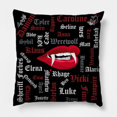 Tvd Characters V Throw Pillow Official Vampire Diaries Merch