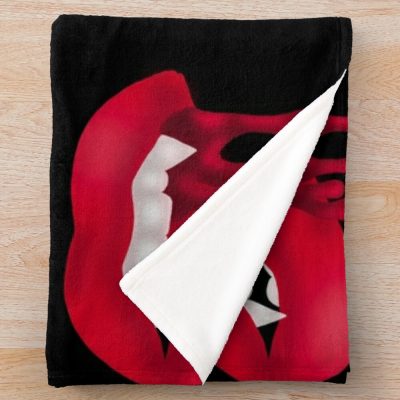 Vampire Teeth Fangs Blood Smile Mouth Blood Mask Throw Blanket Official Vampire Diaries Merch