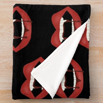 Tvd Hope Vampire Teeth Design Throw Blanket Official Vampire Diaries Merch